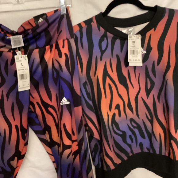 ADIDAS Pants - 2 pc Women Adidas Pullover Pants Set (Multi Color) (Top=XL. Pants= Size=L)